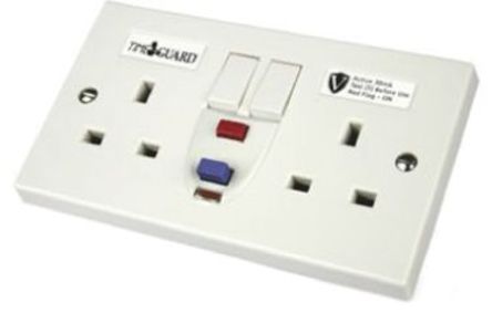 Theben / Timeguard - RCD05WAV - Theben / Timeguard Valiance ϵ BS ׼ 13A ɫ ؼȩ RCD  RCD05WAV, ̰忪, 2 30mA,  145mm  85mm, 230V ac		