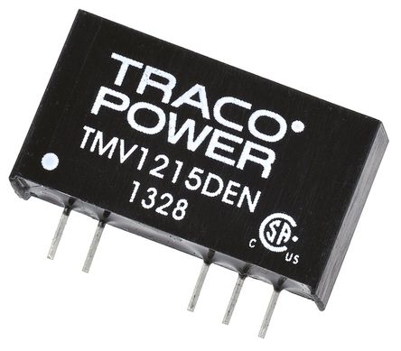 TRACOPOWER - TMV 1215DEN - TRACOPOWER TMV EN ϵ 1W ʽֱ-ֱת TMV 1215DEN, 10.8  13.2 V ֱ, 15V dc, 30mA, 6000V Pk-Pkѹ, 74%Ч		