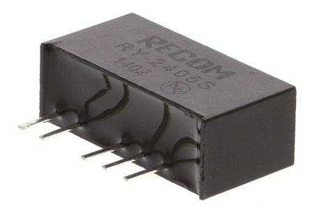 Recom - RY-2405S - Recom RY ϵ 1W ʽֱ-ֱת RY-2405S, 22.8  25.2 V ֱ, 5V dc, 200mA, 1kV dcѹ, 60%Ч, SIPװ		