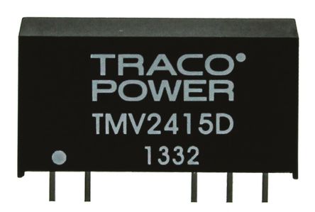 TRACOPOWER - TMV 2415D - TRACOPOWER TMV ϵ 1W ʽֱ-ֱת TMV 2415D, 21.6  26.4 V ֱ, 15V dc, 30mA, 3kV dcѹ, 80%Ч, SIP 7װ		