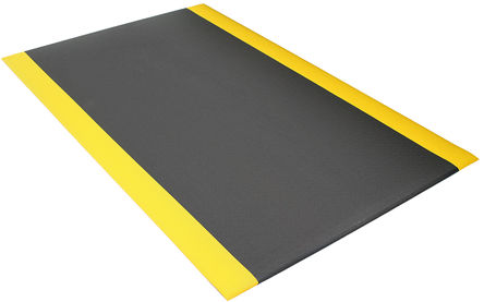 COBA - AF070903 - COBA AF070903 黑色，黄色 初生闭孔 PVC 泡沫 卵石织纹表面 抗疲劳地垫, 3m x 900mm x 9mm		