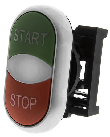 Eaton - M22-DDL-GR-GB1/GB0+M22-A - Eaton M22 ϵ 22mm  ɫɫť ˫ IP66 ˲ʱ ťͷ M22-DDL-GR-GB1/GB0+M22-A, "/ֹͣ"		