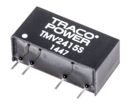 TRACOPOWER - TMV 2415S - TRACOPOWER TMV ϵ 1W ʽֱ-ֱת TMV 2415S, 21.6  26.4 V ֱ, 15V dc, 65mA, 3kV dcѹ, 79%Ч, SIP 7װ		