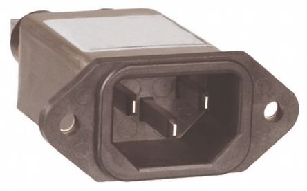 TE Connectivity - 3EF1F - TE Connectivity װ C14 IEC ˲ ͷ 3EF1F, ζ˽, 3A, 250 V 		