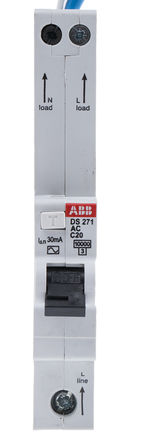 ABB - 2CSR175092R1204 - ABB DS271 ϵ 1+N C סլ RCBO, 2CSR175092R1204, 20A, 10 kA·		