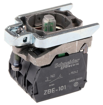 Schneider Electric - ZB4BW0B65 - Schneider Electric XB4 ϵ Ӵ ZB4BW0B65, 1 1 , 24 V /ֱ, ɫ LED, ݶӶ		