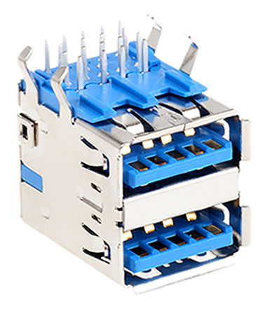 Molex - 48406-0003 - Molex 48406 ϵ 2 ˿ ֱ USB3.0 A  USB  48406-0003, ͨ, 30 V, 1.8A		