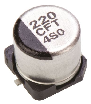 Panasonic - EEEFT1C221AP - Panasonic FT SMD ϵ 16 V ֱ 220F SMD  EEEFT1C221AP, 20%ݲ, 260m(ֵ), +105C, Dװ		