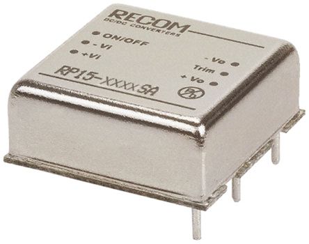 Recom - RP15-2415SA - Recom RP15 A ϵ 15W ʽֱ-ֱת RP15-2415SA, 18  36 V ֱ, 15V dc, 1A, 1.6kV dcѹ, 88%Ч, DIPװ		