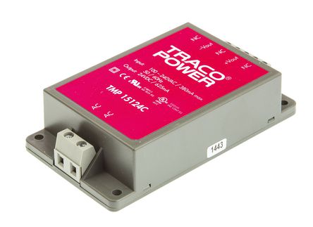 TRACOPOWER - TMP 15124C - TRACOPOWER 15W  ǶʽģʽԴ SMPS TMP 15124C, 120  370 V dc, 85  264 V ac, 24V dc, 625mA, 79%Ч		