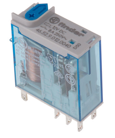 Finder - 46.52.9.012.0040 - Finder 46.52.9.012.0040 ˫˫ ʽ Ǳ̵, 8 A, 12V dc		