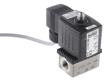 Burkert - 136117 - Burkert 6014 ϵ 10 bar 3˿  ŷ 136117, 1/4in˿, NCԤ跧λ, 230 V /ֱԴ		