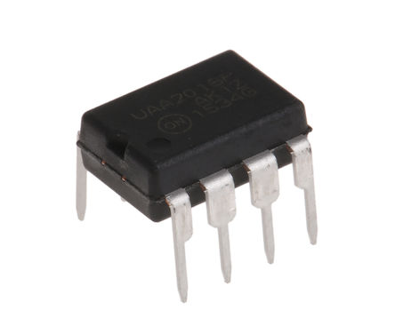 ON Semiconductor - UAA2016PG - ON Semiconductor UAA2016PG 交流/直流驱动器, 零电压切换控制器控制, -10 →-8 V输入, -6.5 →-4.5 V输出, 0.15A最大输出, 8引脚 PDIP封装		