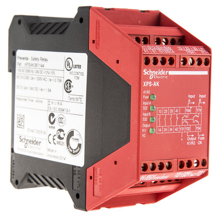 Schneider Electric - XPSAK361144 - Schneider Electric Preventa XPS AK ϵ  ˫ͨ ȫ̵ XPSAK361144, 110 V Դ, 3 ȫ, 1 		