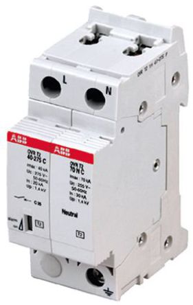 ABB - OVR T2 1N 40-275SP - ABB OVR P ϵ 275 V 40kA ӿŵ OVR T2 1N 40-275SP, DIN 찲װ, 35.6 x 64.8 x 85mm		