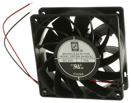 RS Pro - OD1238-24HB-VXC - RS Pro OD1238 ϵ 40.8W 24 V ֱ  OD1238-24HB-VXC, 384.2m3/h, 5000rpm, 120 x 120 x 38mm		