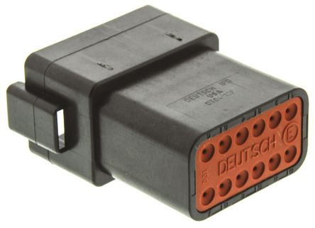 Deutsch - DT0412PA-CE02 - Deutsch DT 系列 12路 灰色 母 连接器 DT0412PA-CE02, 压接端接		
