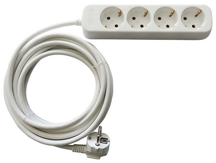 RS Pro - HX-4N-5M - RS Pro ɫ 4  Դ ߰ HX-4N-5M, ʽ, 5m , 16A, 230 V 		