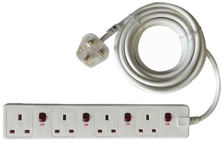 RS Pro - BSS-022 -wht 5M - RS Pro ɫ 4  Դ ߰ BSS-022 -wht 5M, ʽ, 5m , 13A, 230 V 		