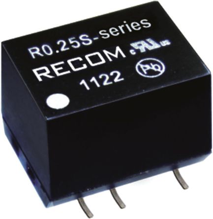 Recom - R0.25S-0512 - Recom R0.25 ϵ 0.25W ʽֱ-ֱת R0.25S-0512, 12V dc, 21mA, 1kV dcѹ, 60  70%Ч, SMDװ		