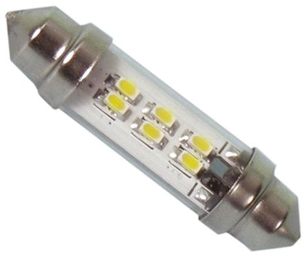 JKL Components - LE-0909-14NW - JKL Components 白色光 尖浪形 LED 车灯 LE-0909-14NW, 43 mm长 10.7mm直径, 24 V 交流/直流 45 mA, 43 lm		