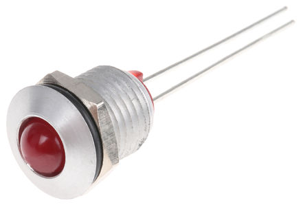 Bulgin - DX1093/RD - Bulgin DX1093/RD 5 mm ͹ ɫ LED ָʾ, ߽Ӷ, 8mmװ׳ߴ, 2 V ֱ		