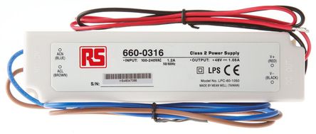 Mean Well - LPC-60-1050 - Mean Well LED  LPC-60-1050, 90  264 V ֱ, 9  48V, 1.05A, 50.4W		