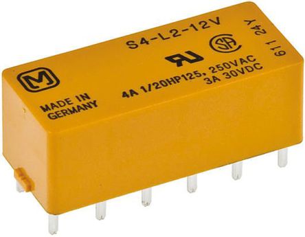 Panasonic - S4-L2-DC12V - Panasonic S4-L2-DC12V 4  -  PCB װ ̵, 3 A, 12V dc		