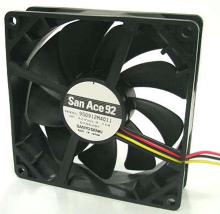 Sanyo Denki - 9S1224M4011 - Sanyo Denki S ϵ 1.44W 24 V ֱ  9S1224M4011, 100m3/h, 1850rpm, 119 x 119 x 25mm		