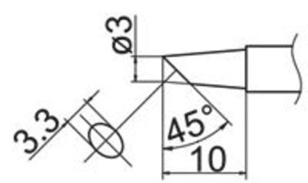 Hakko - T12-BCF3 - Hakko T12 ϵ, 3 mm Բ ͷ		