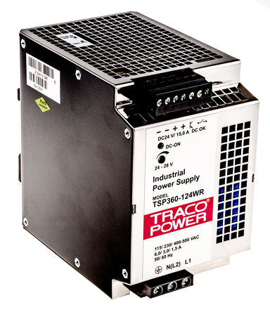 TRACOPOWER - TSP 360-124 WR - TRACOPOWER 360W ģʽ DIN 尲װԴ TSP 360-124 WR, 88%Ч, 132V ac, 15A, 28V dc 24V dc/		