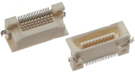 Hirose - FX2-20P-0.635SH(71) - Hirose FX2 ϵ 20· 0.635mmھ (2) ֱ PCB  FX2-20P-0.635SH(71), Ӷ˽, 500mA, 氲װ		