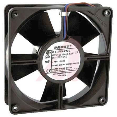ebm-papst - 4314/12 - ebm-papst 4314 ϵ 5W 24 V ֱ  4314/12, 170m3/h, 2800rpm, 119 x 119 x 32mm		