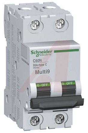 Schneider Electric - MG24443 - Schneider Electric C60 ϵ 2 2 A MCB ΢Ͷ· MG24443, 10 kA @ 125 V ֱ5 kA @ 480/277 V  Ͽ, C բ		
