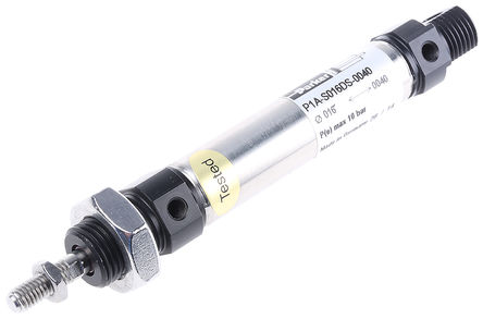 Parker - P1A-S016DS-0040 - Parker P1A ϵ ˫ ϸԲͲ P1A-S016DS-0040, 40mmг, 10 barѹ, 16mm׾, M5˿, -20  +80C		