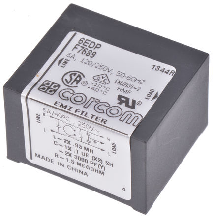 TE Connectivity - 6EDP - TE Connectivity EDP ϵ 6A 250 V , 50 Hz, 60 Hz RFI ˲ 6609065-3, ӡˢ·ŽӶ		