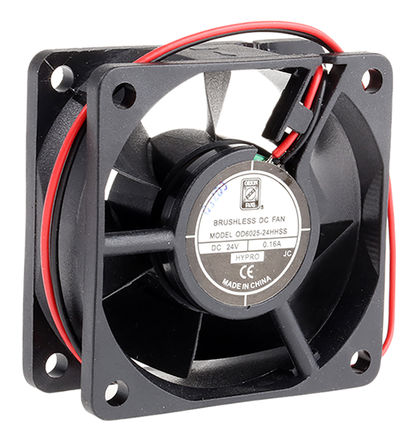 RS Pro - OD6025-24HHSS - RS Pro OD6025 ϵ 3.9W 24 V ֱ  OD6025-24HHSS, 48m3/h, 5100rpm, 60 x 60 x 25mm		