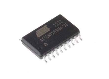 Microchip - ATTINY1634R-SU - Microchip ATtiny ϵ 8 bit AVR MCU ATTINY1634R-SU, 12MHz, 16 kB256 B ROM , 1 kB RAM, SOIC-20		