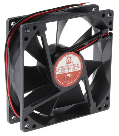 RS Pro - OD9225-60HB - RS Pro OD9225 ϵ 12W 60 V ֱ  OD9225-60HB, 117m3/h, 3200rpm, 92 x 92 x 25mm		
