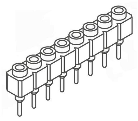 Samtec - SS-108-T-2-N - Samtec SS ϵ 1 8· ֱ 2.54mmھ ͨ ӡˢ· SS-108-T-2-N, Ӷ˽, ԰		