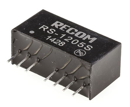 Recom - RS-1205S - Recom RS ϵ 2W ʽֱ-ֱת RS-1205S, 9  18 V ֱ, 5V dc, 400mA, 500V acѹ, SIPװ		