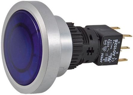 Apem - A9PFA1Y2FK4 - Apem A9PFA1Y2FK4 IP65 ˲ DP ɫLED 尲װ ť, 6 A@ 250 V 		