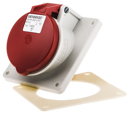 Mennekes - 738 - Mennekes ɫ 7P ҵԴ 尲װ  738, 16A, 400 V, IP44		