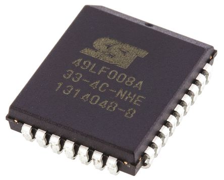 Microchip - SST49LF008A-33-4C-NHE - Microchip SST49LF008A-33-4C-NHE , 8Mbit (1024K x 8 λ), нӿ, 120ns, 3  3.6 V, 32 PLCCװ		