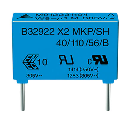 EPCOS - B32922C3474M000 - EPCOS B32922C ϵ 470nF ۱ϩ (PP) B32922C3474M000, 20%, 305 V /630 V ֱ		