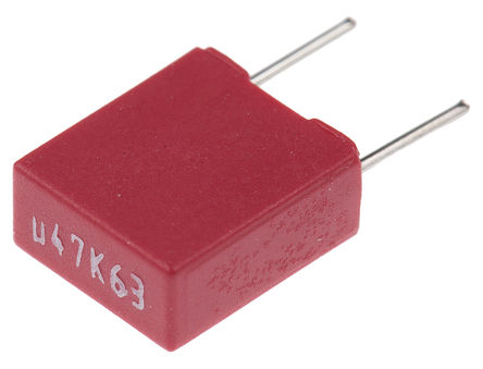 WIMA - MKS2C034701C00KSSD - WIMA MKS2 系列 470nF 通孔 PET 聚酯电容器 (PET) MKS2C034701C00KSSD, ±10%容差, 40 V 交流，63 V 直流, -55 → +100 °C		