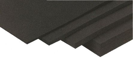 RS Pro - EP/0-6/6 - RS Pro 黑色 EPDM 橡胶薄板 EP/0-6/6, 1.2m长 x 600mm宽 x 6mm厚		