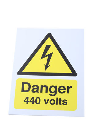 Signs & Labels - HA08214R - Signs & Labels HA08214R ɫ/ɫ Ӣ PP Ӳ Σվ־ “Σ 440 V“, 125 x 175mm		