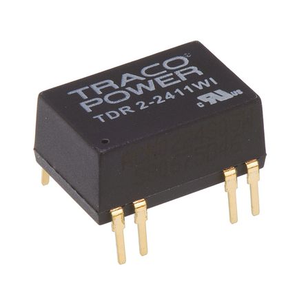 TRACOPOWER - TDR 2-2411WI - TRACOPOWER TDR 2WI ϵ 2W ʽֱ-ֱת TDR 2-2411WI, 9  36 V ֱ, 5V dc, 400mA, 1.5kV dcѹ, 79%Ч		