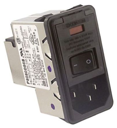 TE Connectivity - PS0S0DS6B - TE Connectivity Ƕʽ C14 IEC ˲ ͷ PS0S0DS6B, ζ˽, 6A, 250 V 		